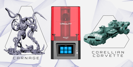 creality resin 3d printer + carnage corellian corvette Creality, Creality3D, Creality Resin 3D Printer, Halot-One, Halot-One printer, Gambody Bundles, Collaboration, Carnage, Venom, Cletus Kasady, Alien, Marvel, Symbiote, Dark Carnage CR90 Corvette, Corellian Blockade Runner, Star Wars, SW, Galactic Republic 3d print model - Mito3D