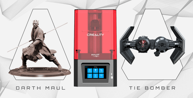 creality resin 3d printer + dart maul tie bomber creality3d halot-one gambody bundles collaboration fighter surface assault twin ion engines empire fleet dupes star wars sw darth sith lord sci-fi phantom menace galactic force invasion naboo assembly zabrak dathomir 3d print model - Mito3D