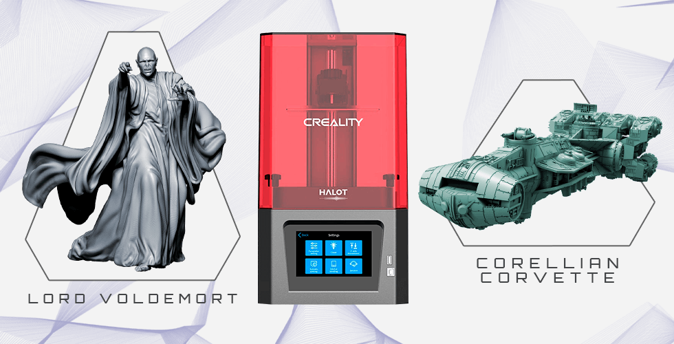 creality resin 3d printer + lord voldemort + corellian corvette Creality, Creality3D, Creality Resin 3D Printer, Halot-One, Halot-One Resin 3D printer, Creality Gambody Bundles, Gambody Creality Collaboration, Corellian Corvette, Blockade Runner, Star Wars, SW, Galactic Republic, Lord Voldemort, Tom Marvolo Riddle, You Know Who, Dark Lord, Harry Potter, He Who Must Not Be Named, Heir of Slytherin, Death Eater 3D print model - Mito3D