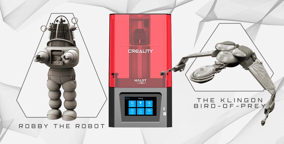 creality resin 3d printer + robby robot klingon bird-of-prey Creality, Creality3D, Creality Resin 3D Printer, Halot-One, Halot-One printer, Gambody Bundles, Collaboration, Robby the Robot, Forbidden Planet, Sci-Fi, Robbie, Dr Morbius, Klingon, Klingon Bird-of-Prey, Star Trek, Romulan Bird of Prey, Sci-fi 3D print model - Mito3D