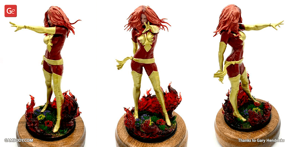 buio Fenice 3d stampa figurina assemblaggio x men meraviglia jean grigio forza risurrezione finale i fumetti arriva libro ragazza mutante fuoco infernale club ghiottone 3D print model - Mito3D