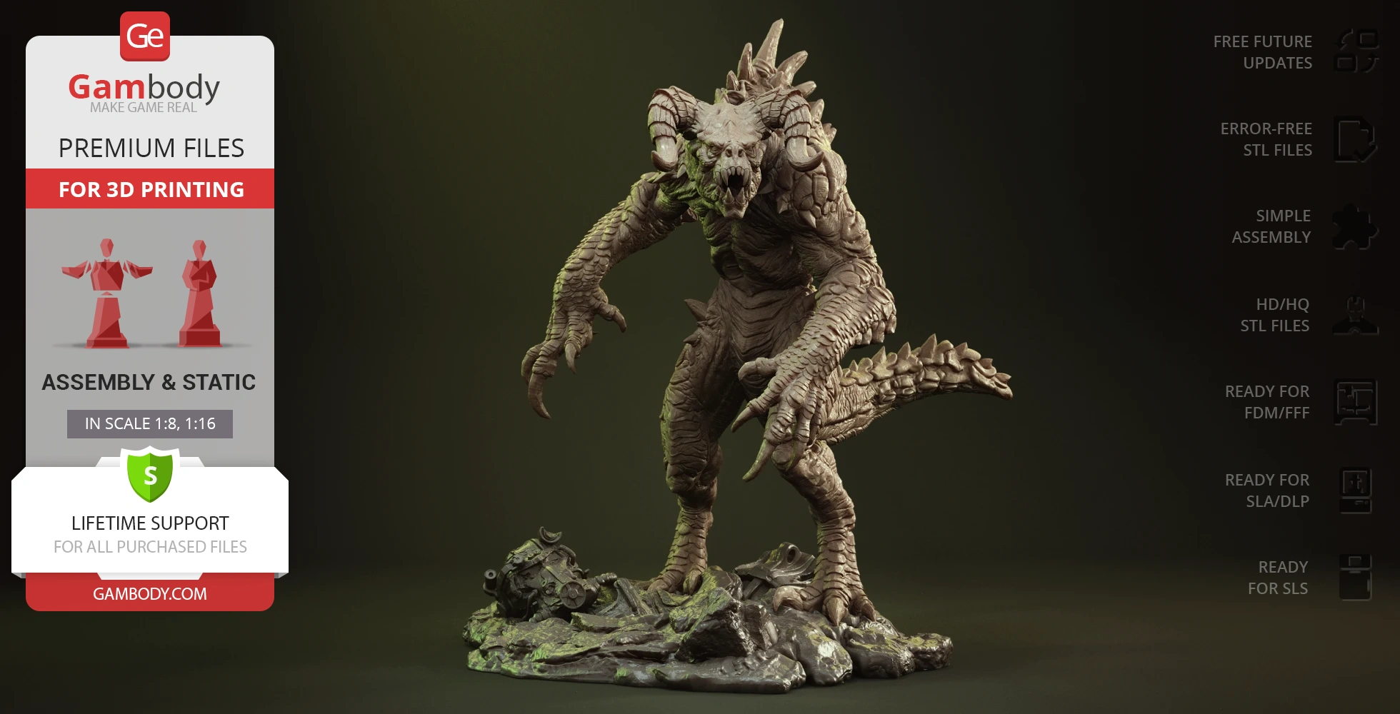 garra muerte 3d impresión figurilla montaje caer fallout 4 reptil mutante sci fi criatura depredador great war garras cuernos video game juego dañar sole survivor power armor codsworth stl colección combatiente 3D print model - Mito3D