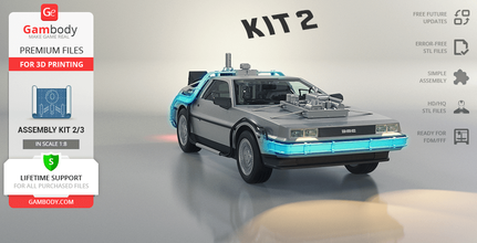 delorean 3d printing model assembly kit 2 engines mr fusion active suspension delorean, bttf, time machine, outatime, dmc-12, flux capacitor, plutonium, circuits display, circuits, fire trails, hoverwheels, moon hubcaps, gullwing doors, fusion, nuclear fission reactor, coils, michael j fox, doc, emmett, brown, doctor, science, marty, mcfly, back to the future, future trilogy, christopher lloyd, movie, icon, pop culture, scientist, travel, figurine, model, miniature, figure, kit, printing, stl files 3d print model - Mito3D