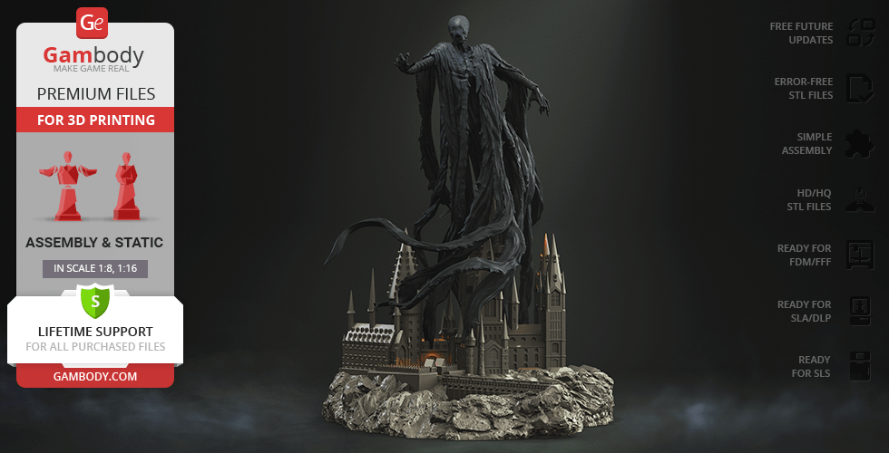 dementor 3d impresión figurilla montaje criatura harry potter hogwarts Guardia dark magic stl película colección oscuridad Víspera Santos 3D print model - Mito3D