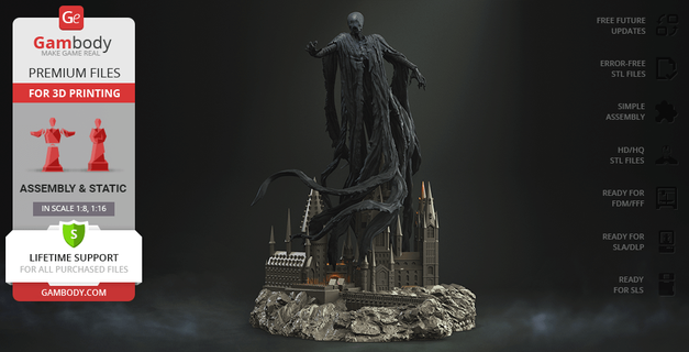 dementor 3d printing figurine assembly creature harry-potter hogwarts guard dark-magic stl movie collection darkness halloween 3d print model - Mito3D