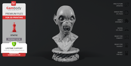 demonio busto de impresión 3d en miniatura estática demonio, vampiro, hoja, constantino, el monstruo, villano, badass, busto, obra del autor, la figura miniatura, una estatuilla, modelo, 3d, los archivos stl, horror 3d print model - Mito3D