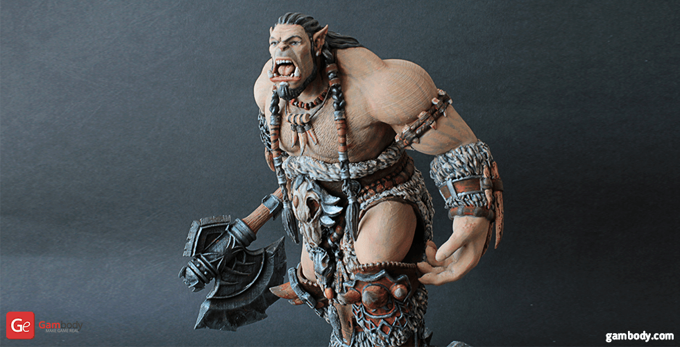 durotan 3d printing figurine assembly durotan, wow, orc, warcraft, world of warcraft movie, horde, chieftain, clan, frostwolf, garad, draka, thrall, warrior, figure, figurine, model, miniature, printing, stl files, stl, hero, video game 3D print model - Mito3D