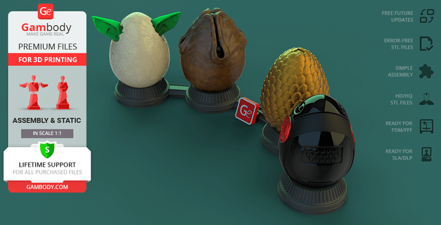 Pasqua uova 3d stampa figurine assemblaggio gratuito modello 3d print model - Mito3D