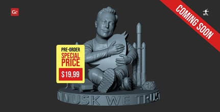 elon musk buys twitter 3d printing figurine Elon, Musk, Twitter, Starship, Falcon Heavy, Cybertruck, coming soon 3d print model - Mito3D