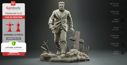 Frankenstein's monstro 3d impressão estatueta montagem frankenstein Frankenstein vencedor Horror Boris Karloff Maria Shelley dr zumbi estátua modelo 3d print model - Mito3D