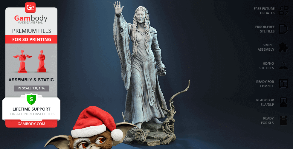 Galadriel 3d impressão estatueta montagem lotr anel senhora senhor argolas elfos duende cate Blanchet middle earth Tolkien j r lendário figura modelo miniatura stl arquivos Sauron halbrand 3D print model - Mito3D