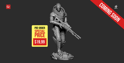 garrus vakarian 3d printing figurine coming soon, normandy sr-2, mass effect, mass effect 3, mass effect 2, static, sci-fi, ai, normandy, game model, game, video game, iconic, commander shepard, cerberus, alliance, military, vehicles, ship, ships, space, spaceship, space craft, normandy figure, normandy figurine, normandy model, normandy miniature, normandy sr-2 figure, normandy sr-2 figurine, normandy sr-2 model, normandy sr-2 miniature, 3d printing, stl files, assembly, garrus, garrus vakarian, garrus model, garrus figurine 3d print model - Mito3D