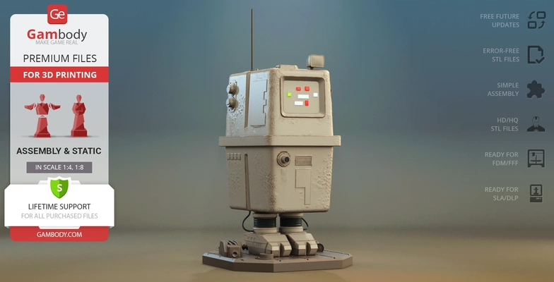 gonk droid 3d baskı model montaj star wars gökada askeri clone rebels sci fi macera jedi science fiction robot stl toplamak fantezi space opera franchise 3d print model - Mito3D