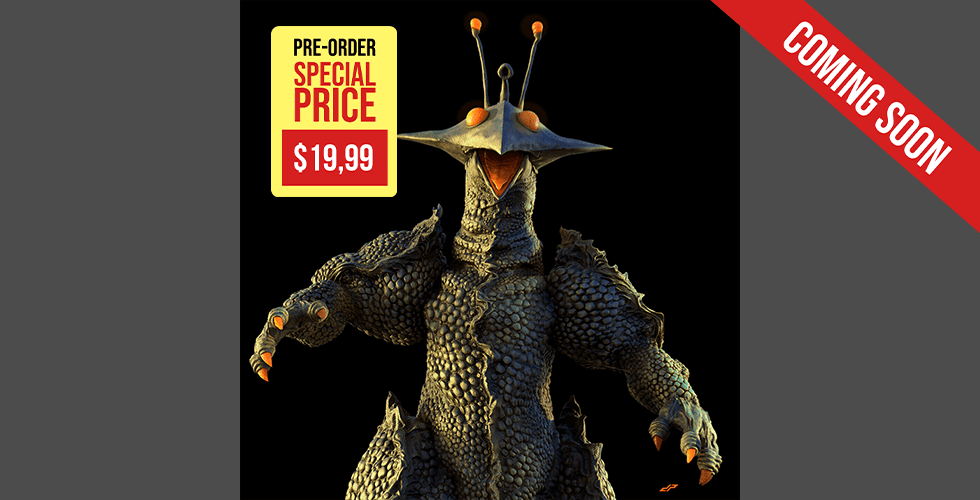 guilala 3d printing figurine coming dopepope monster kaiju creature spacechicken maninsuit godzilla oldmovie 3D print model - Mito3D