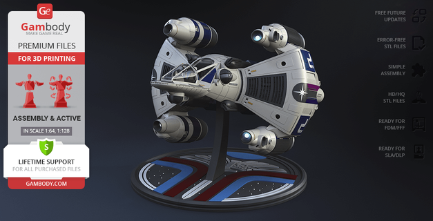 silah yıldızı 3d baskı model montaj pilot yıldız savaşçısı space ship star league uzay aracı sci fi stl sınır 3d print model - Mito3D