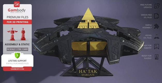 hatak 3d impresión modelo montaje sci fi serie buque nave estelar galaxia television series arma proteger portal franquicia stl colección 3d print model - Mito3D