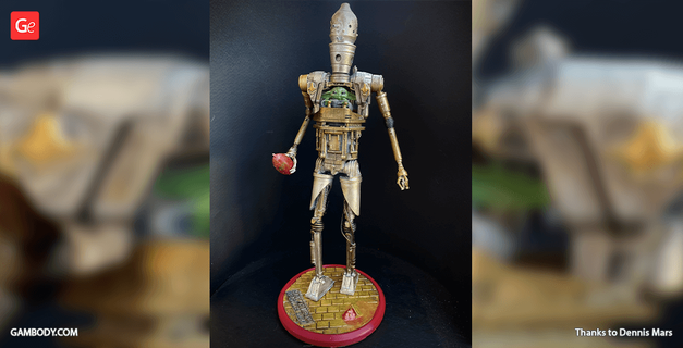 ig 12 giallo diorama 3d stampa modello assemblaggio mandalorian robot droide mech stella guerre azione 3d print model - Mito3D