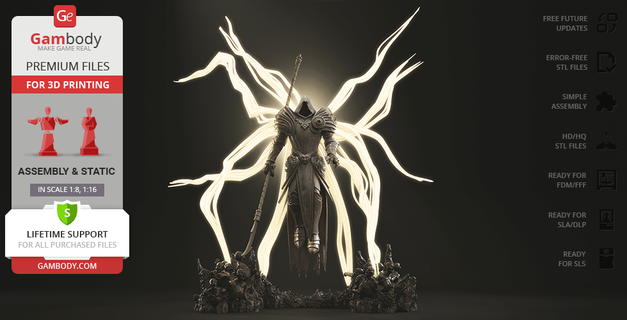 inarius 3d printing figurine assembly video-game stl trending mephisto diablo-4 diablo-iv creator-of-sanctuary collection the-prophet the-father azmodan prime-evils tyrael 3d print model - Mito3D