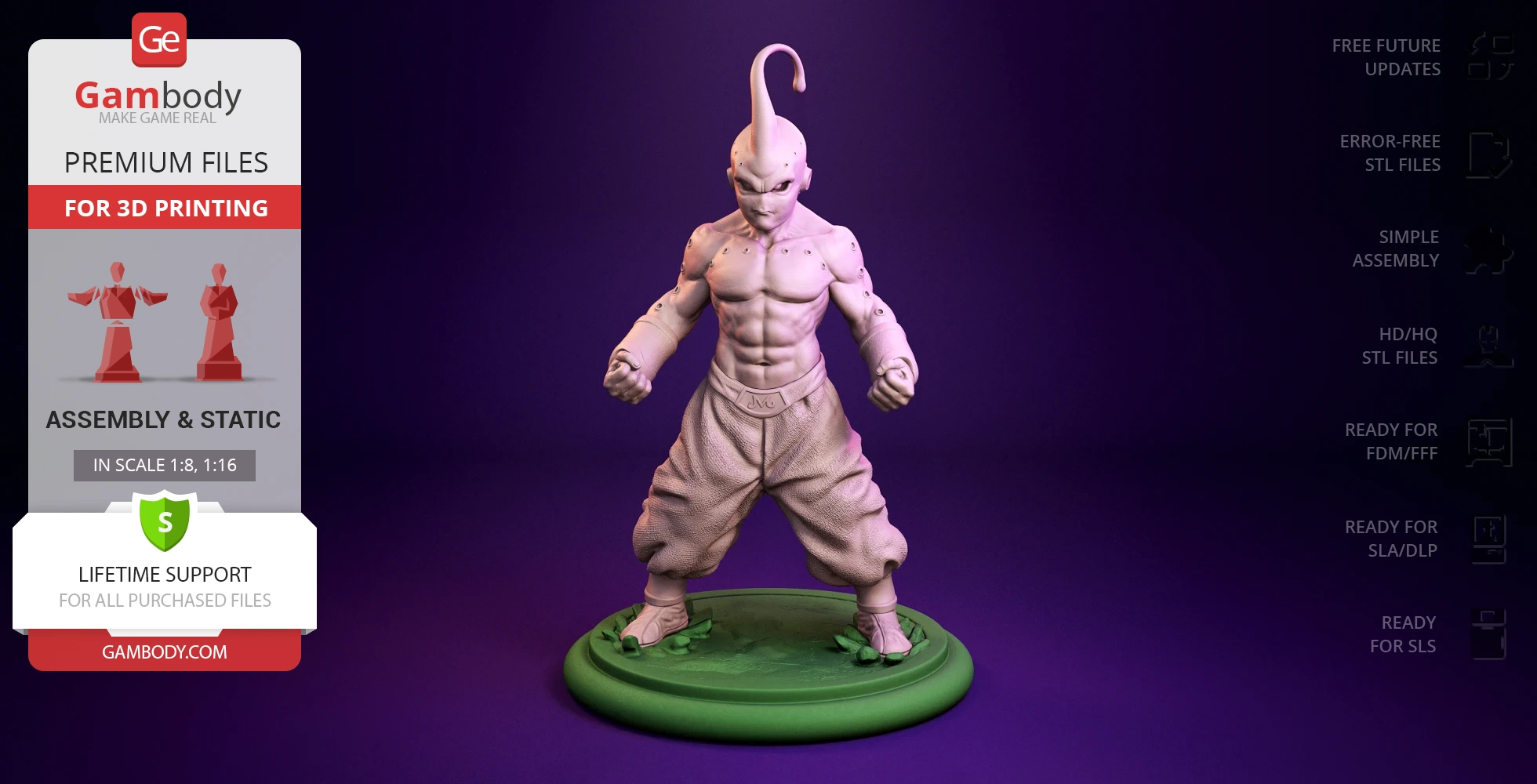 kid buu 3d printing figurine assembly anime manga dragon-ball dragon-ball-z stl villain video-game creature collection evil antagonist son-goku goku enemy popular majin-buu manga-series super-buu genie anime-series 3D print model - Mito3D