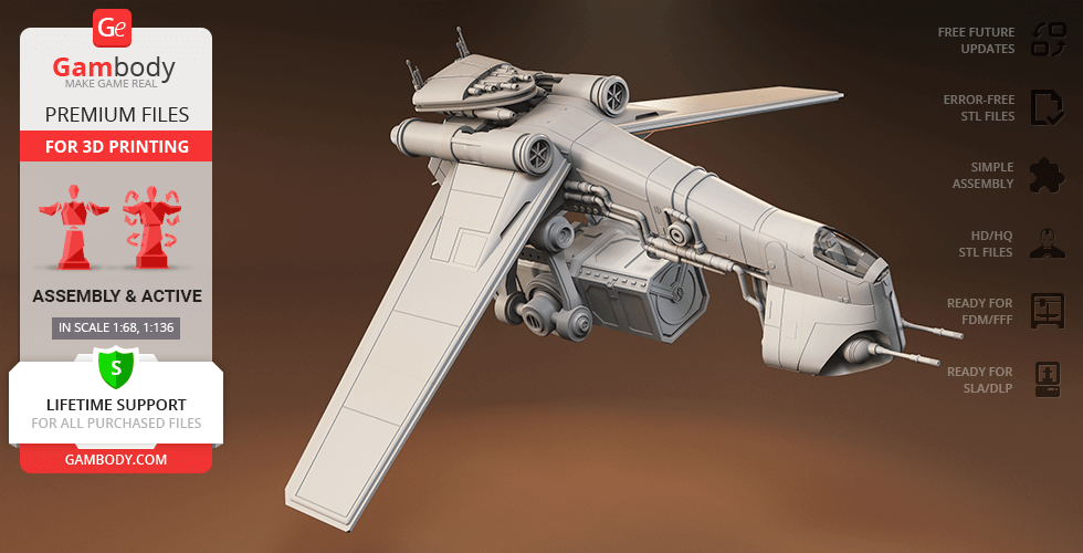 Laat Gunship 3d 3D Print Details