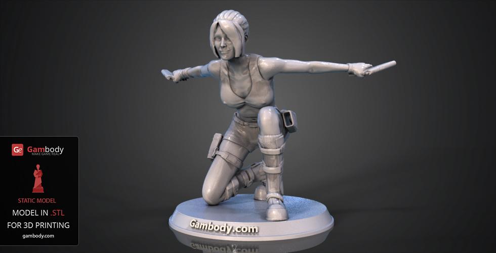 lara croft-action-3d-Modell statisch croft 3d-Modell zum drucken, kaufen croft-3d-Druck-Modell von 3d-Druck-Dateien für Verkauf, druckbare 3d-Modell, tomb rider 3d-Druck-Modell, um 3D print model - Mito3D