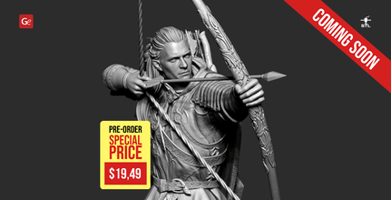 legolas 3d printing figurine coming soon, the lord of the rings, elf, lotr, legolas, orlando bloom,  fellowship of the ring, sauron, middle-earth, mordor, tolkien, j r r tolkien, hobbit, rings of power, legendarium, legolas figure, legolas figurine, legolas model, legolas miniature, assembly, 3d printing, stl files, bestseller, cinema 3d print model - Mito3D