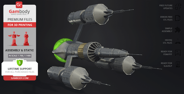 libérateur Blake's 7 3d impression modèle Assemblée vaisseau spatial 3d print model - Mito3D