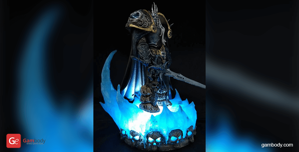 lich king lord terror 3d printing miniature assembly arthas, king, frostmourne, warcraft, wow, world of mmorpg, villain, terror, wrath the figure, miniature, model, stl files, model for printing, horror 3D print model - Mito3D