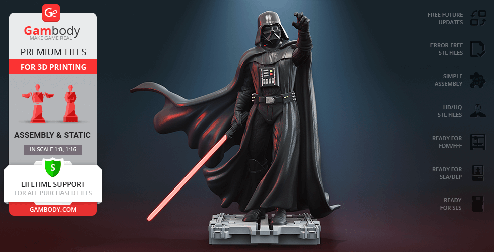 Kral Darth Vader 3d baskı heykelcik montaj star savaşlar 8 bölüm yeni baba anakin 3D print model - Mito3D