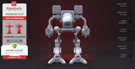 madcat classic mwo 3d printing model assembly + action timber wolf, mad cat, robot, robots, omnimech, inner sphere, clan mech, phelan kell, prime, khan, pryde, bounty hunter, madcat, figure, figurine, model, miniature, stl files, 3d print model - Mito3D
