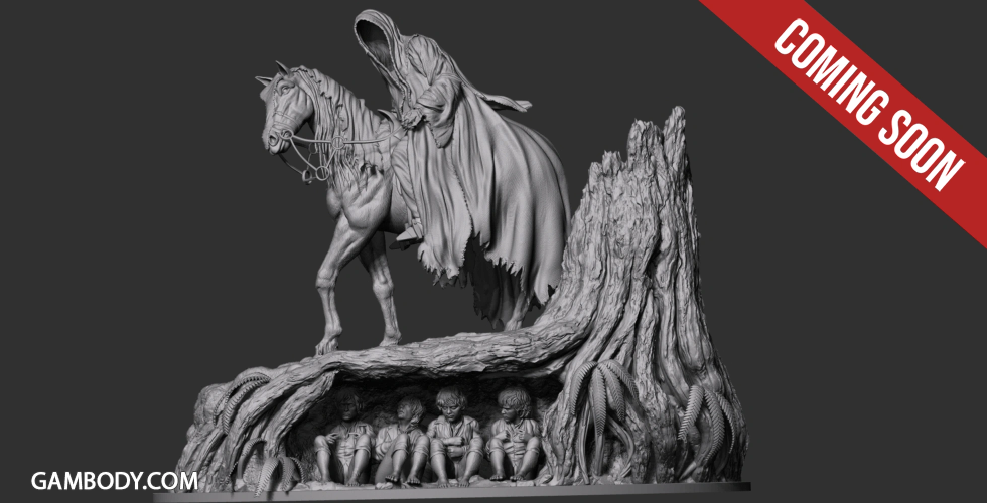 nazgul chase hobbits lotr the-lord-of-the-rings coming-soon 3D print model - Mito3D