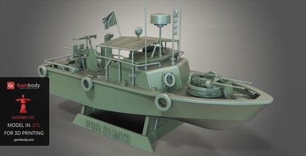patrol Boot-31 mk 2 Montage-3d-Modell Patrouillenboot 3d-drucken, herunterladen, Boot, 3d-Modell-Dateien, kaufen stl-Dateien der 3d-Modell, battlefield vietnam für den 3d-Druck Boot 3D-Druck kaufen, Fahrzeuge, Schiff, Schiffe 3d print model - Mito3D