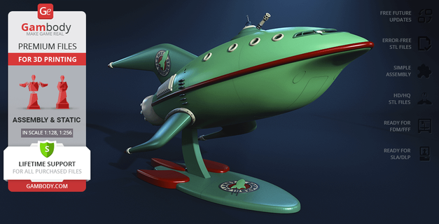 planet express ship 3d printing model assembly space spaceship time-travel futurama bender 3d print model - Mito3D
