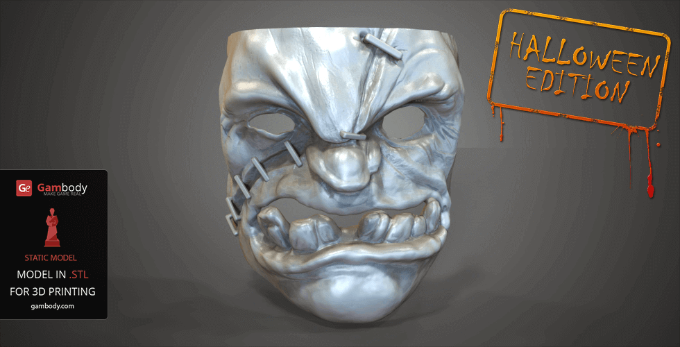 pudge mask 3d printing mask, from dota2, printable pudge, dota2 for printing, buy order sale, halloween, helloween, 3D print model - Mito3D