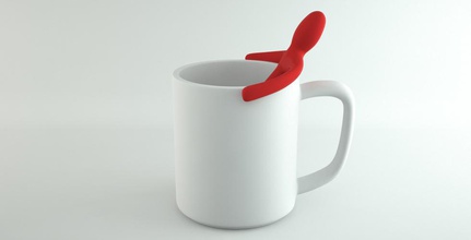 relaxed man tea spoon buy 3d spoon, unusual cool for sale, printable order sale 3d print model - Mito3D