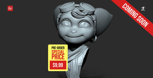 rivet lombax bust 3d printing figurine assembly game coming-soon playstation ratchet-and-clank ratchet 3d print model - Mito3D