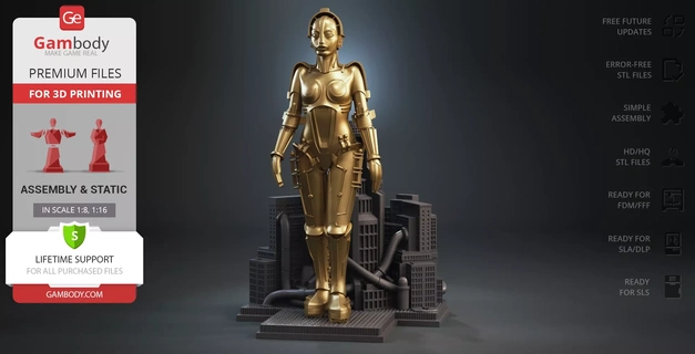 robot Maria 3d baskı heykelcik montaj metropol kadın distopya sci fi science fiction stl Roman Toplamak rakip jeller 3d print model - Mito3D