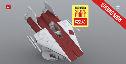 rz-1 a-wing 3d printing model coming soon, a wing, wing model, awing, star wars, sw, ship, spaceship, wars rebel wings, RZ-1 A-wing interceptor, starfighter, new republic, fighter, stl, files 3d print model - Mito3D