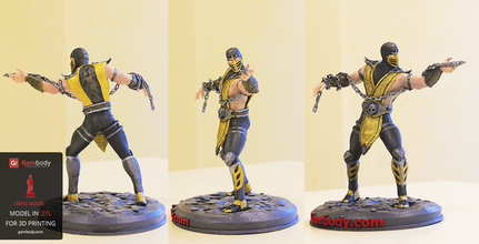 scorpion mortal kombat 3d pour imprimer le modèle statique de la figure acheter Scorpion modèle, Mortal Kombat modèles vente, en des à fichiers l'ordre impressions, les dessins vente 3d print model - Mito3D