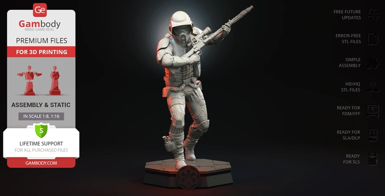 scout trooper 3d printing figurine assembly starwars the-mandalorian star-wars sw mandalorian galactic-empire jedi empire human darth-vader bounty-hunter soldier galactic-republic pilot speeder-bike army george-lucas helmet jango-fett kamino stormtrooper clone-trooper venator-class-star-destroyer attack-of-the-clones the-clone-wars dna captain-rex star the-clone-war security-guard planet-of-clones colned rifle utility-belt clone-army paratrooper pauldron phase-1-armor phase-1 phase-1-clone-trooper 3d print model - Mito3D