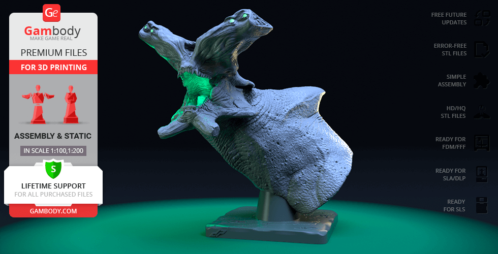 slattern bust 3d printing figurine assembly dopepope, slattern, kaiju, creature, Pacific Rim, reptile, beast, movies, monster, bust, jaeger, jaegers, kaiju powerful, dp, figure, figurine, model, miniature, printing, stl files 3D print model - Mito3D