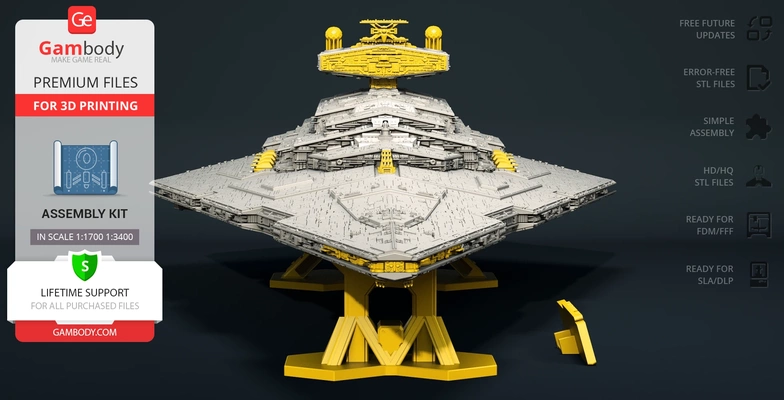 star destroyer add-on kit 3d printing assembly star-wars sci-fi spaceship ship vehicles ships space sw vessel spacecraft starship empire galaxy space-ship galactic-war capital-ship imperial-navy isd impstar 3d print model - Mito3D