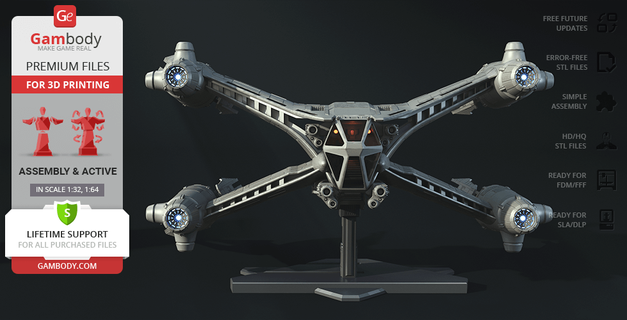 Starfury 3d stampa modello assemblaggio Babilonia 5 navicella spaziale sci fi 3d print model - Mito3D