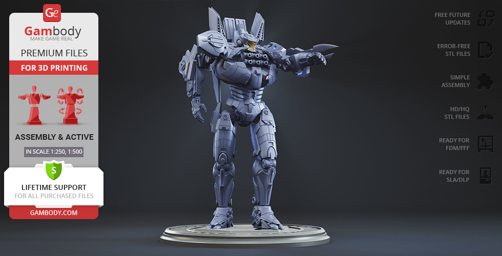 atacante eureka 3d impressão modelo montagem + ativo Eureca pacífico Aro Jaeger mandril Hansen Herc kaiju jaeger 3D print model - Mito3D