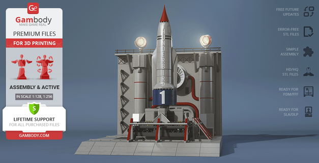 thunderbird 1 3d printing model assembly sci-fi stl vehicle television-series aircraft thunderbirds gerry-anderson thunderbird-2 mission collection 3d print model - Mito3D
