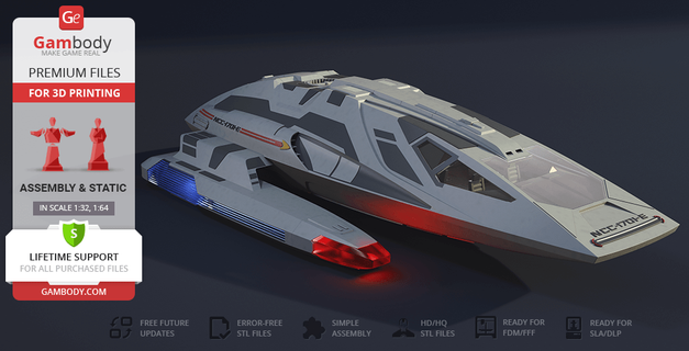 type 11 navette 3d impression modèle Assemblée fédération Starfleet étoile randonnée entreprise sci 3d print model - Mito3D