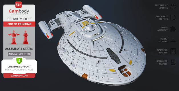 uss viajante 3d impressão modelo montagem Estrela caminhada navio 3d print model - Mito3D