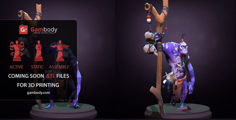 witch doctor dota 2 hero modelo em escala 3d feiticeiro, feiticeiro de dota2, imprimíveis médico bruxo, dota2 para impressão 3d, comprar a fim venda, o do arquivo 3D print model - Mito3D