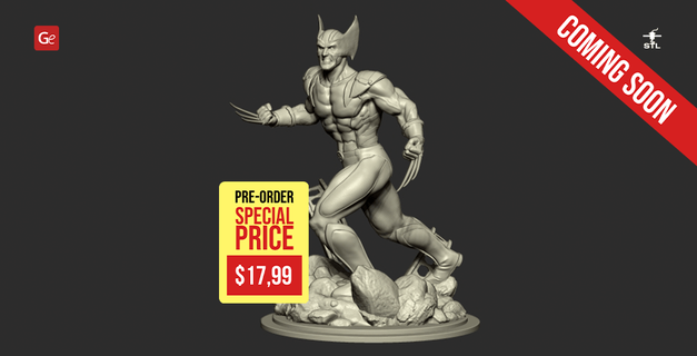 glotón hombres estatua maravilla historietas héroe x men X Men coming soon team logan 3d print model - Mito3D