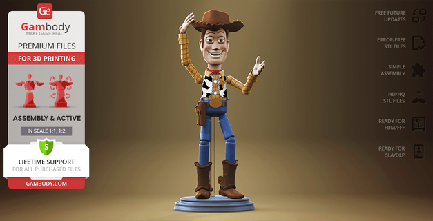 woody 3d printing model assembly toy leader toy-story buzz buzz-lightyear andy sid-phillips hero stl cartoon collection protagonist animated-film comedy character friends cowboy boots doll wintersale 3d print model - Mito3D